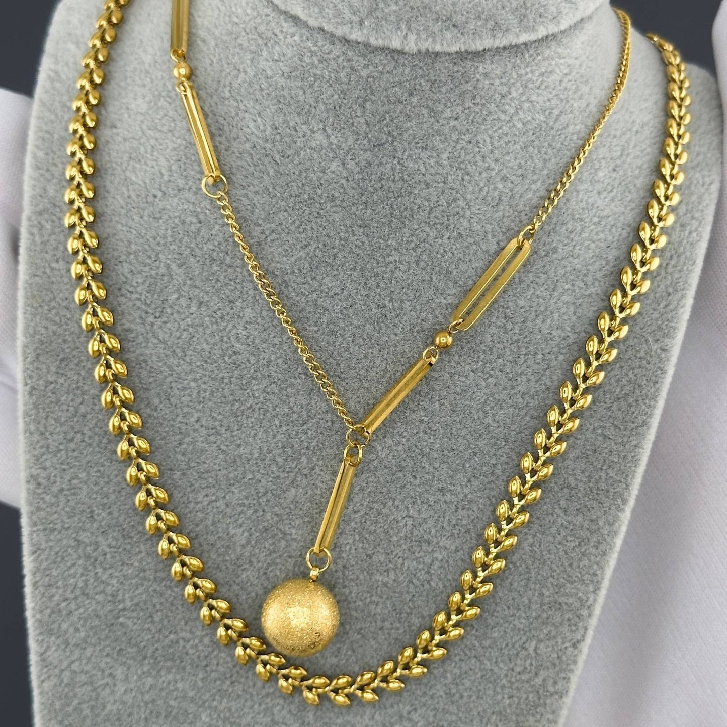 18K gold plated Stainless steel necklace, Intensity